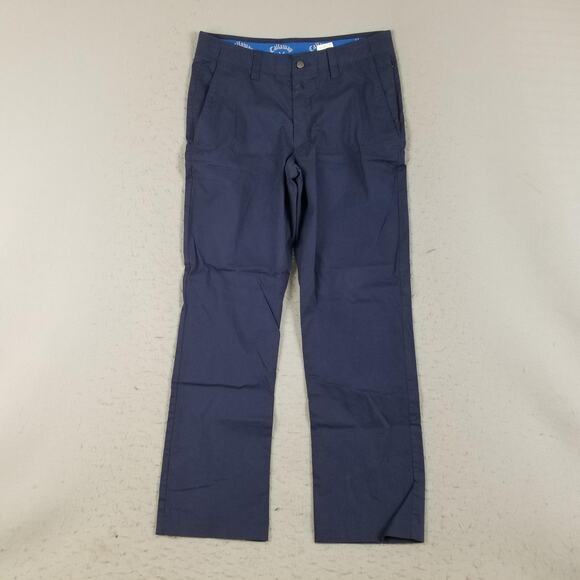 Callaway Golf Pants Mens 32x32 Navy Chino Stretch Flat Front Zip Pocket Tech - Picture 1 of 13